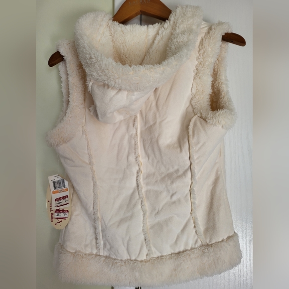 NWT Glimme Fuzzy Cream Vest Sz S - Picture 3 of 4